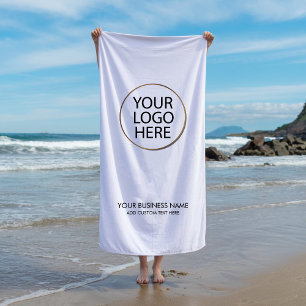 Toalha De Praia Logotipo comercial profissional e branco da empres