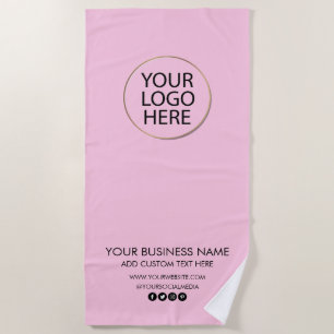 Toalha De Praia Logotipo comercial profissional e texto da empresa