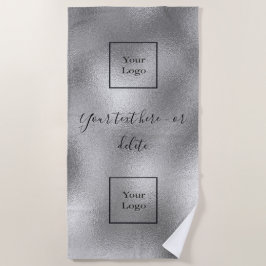 Toalha De Praia Logotipo da empresa em negrito prateado