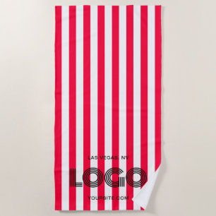 Toalha De Praia Logotipo de Listra Clássica Vermelho e Branco