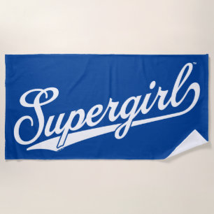 Toalha De Praia Logotipo de nome completo da Supergirl Baseball