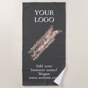 Toalha De Praia Logotipo personalizado simples e elegante aqui, em