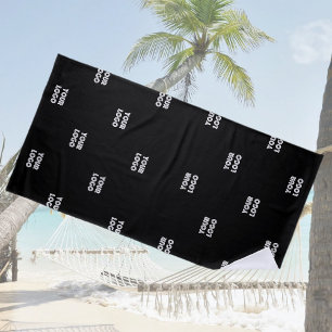 Toalha De Praia Logotipo simples de repetição v2