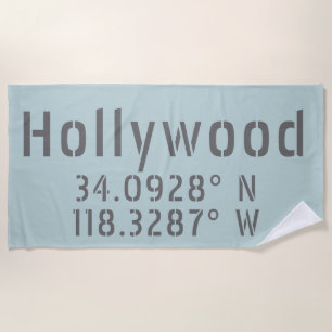 Toalha De Praia Longitude do Latitude Hollywood