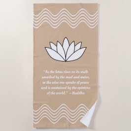 Toalha De Praia Lotus Flower e Buddha Quote Beach Towel