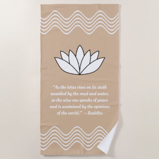 Toalha De Praia Lotus Flower e Buddha Quote Beach Towel