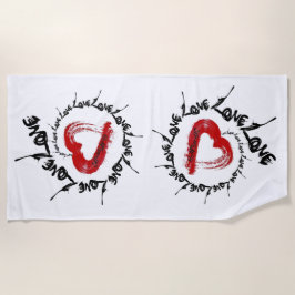 Toalha De Praia Love Heart Beach Towel