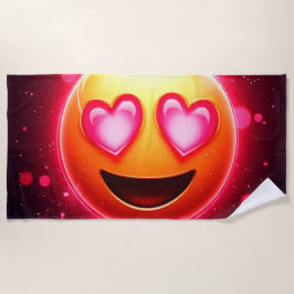 Toalha De Praia Love Struck Emoji Hearts Glow