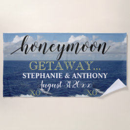 Toalha De Praia Lua de Honra, Getaway Ocean Waves Blue Sky XO