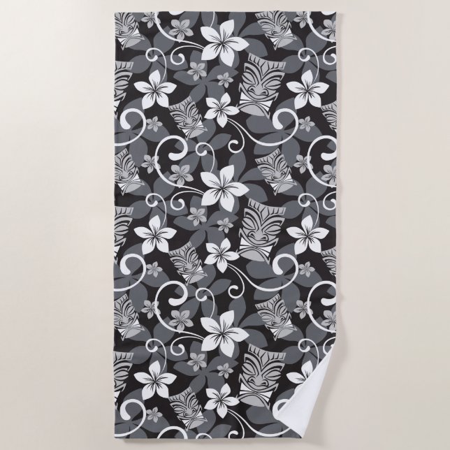 TOALHA DE PRAIA LUAU TIKI PATTERN (CHARCOAL) (Frente)