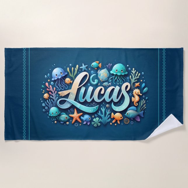 Toalha De Praia Lucas Ocean Adventure Beach Towel (Frente)
