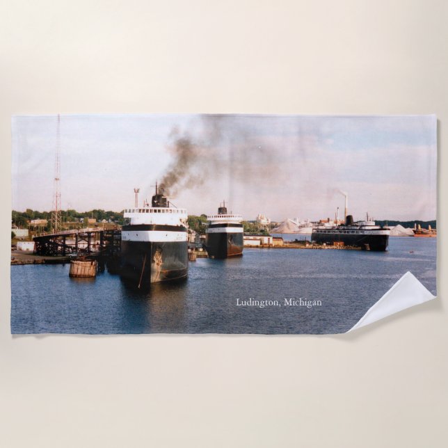 Toalha de praia Ludington Ferries (Frente)