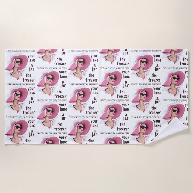 Toalha De Praia Lugares para ficar de graça (Frente)