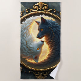 Toalha De Praia Lunar Balance – Where Shadows Embrace the Light. 