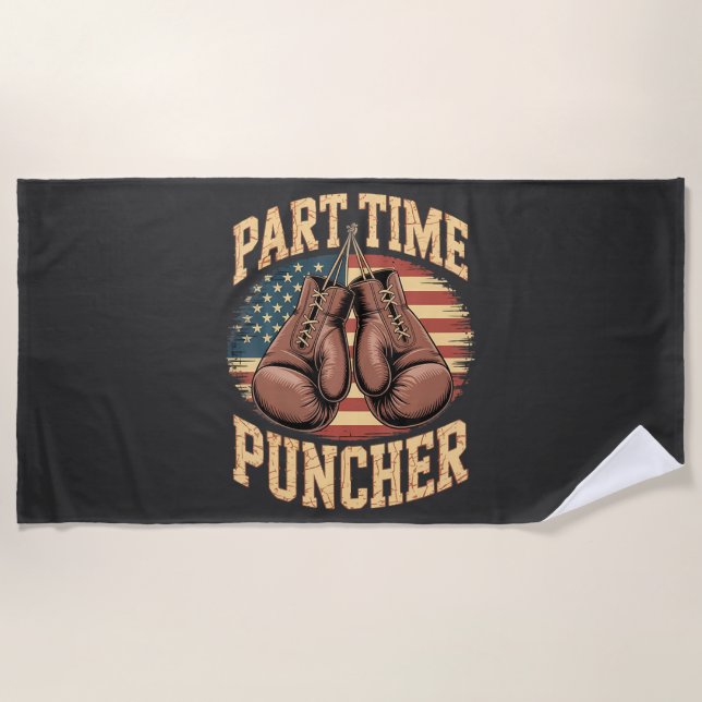 Toalha De Praia Luvas de Boxe Part Time Puncher (Frente)