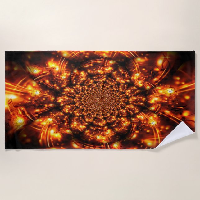 Toalha De Praia Luzes brilhantes Douradas (Frente)