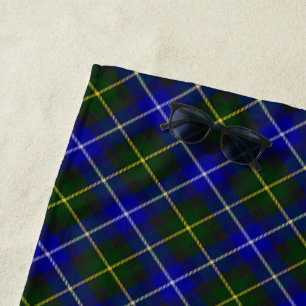 Toalha De Praia Macneil da xadrez azul de Barra tartan