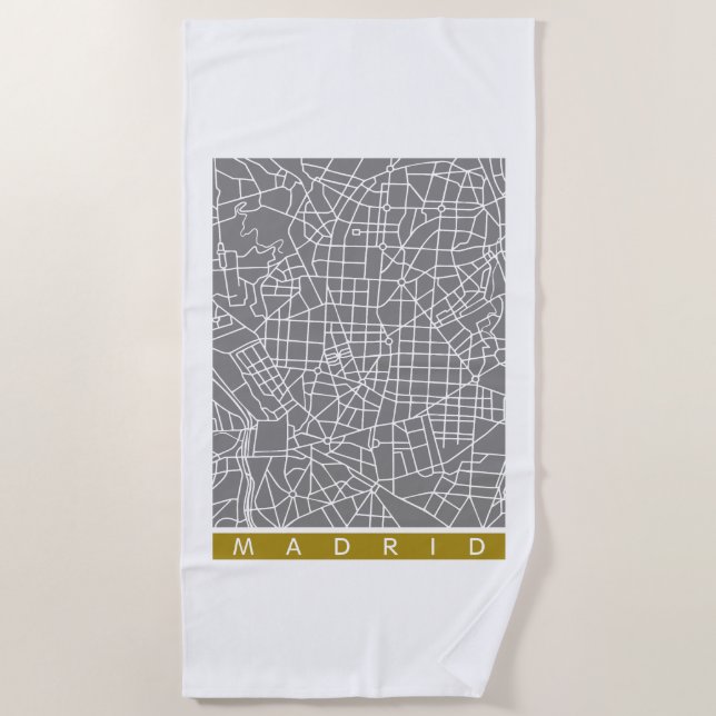 Toalha De Praia Madrid map (Frente)