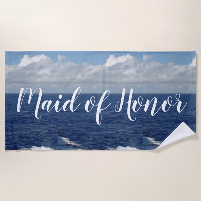 Toalha De Praia Madrinha de casamento Ocean Waves Beach Towel (Frente)