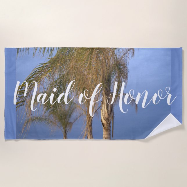 Toalha De Praia Madrinha de casamento Palm Trees Beach Towel (Frente)