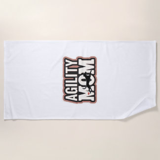 Toalha De Praia Mãe Agilidade Silhueta Tipografia Vintage de Agili