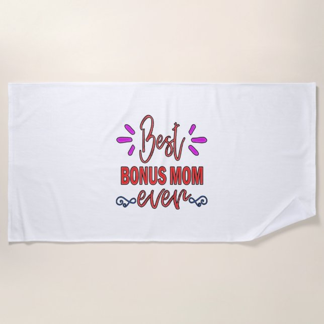 Toalha De Praia Mãe Dando Melhor Bonus Mãe Nunca (Frente)