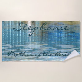 Toalha De Praia Mãe de Abstrato de Bride Azul Reflexão de Água 