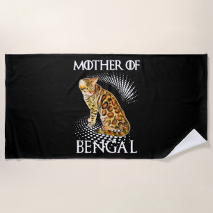 Toalha De Praia Mãe De Camisa De Gato De Bengala
