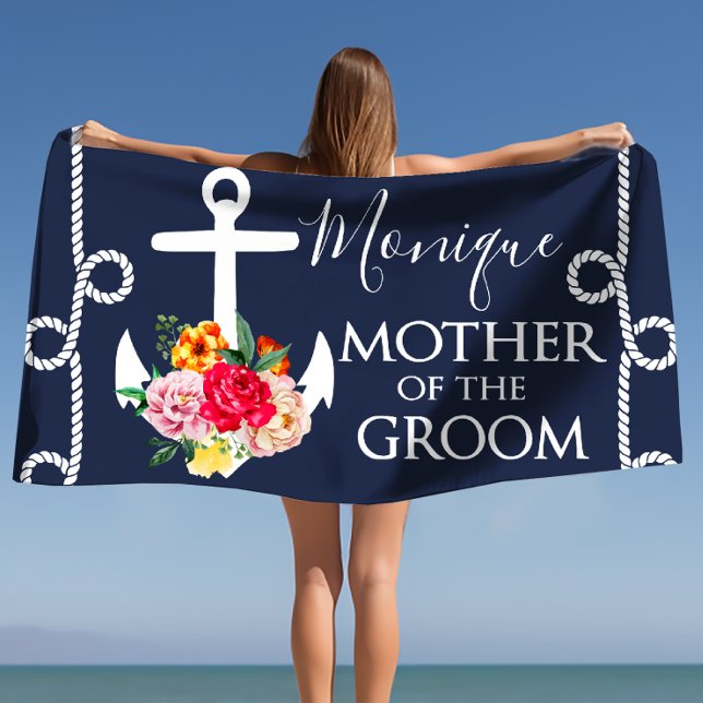 Toalha De Praia Mãe do Casamento Personalizado (Mother of the Groom Personalized Wedding Beach Towel)