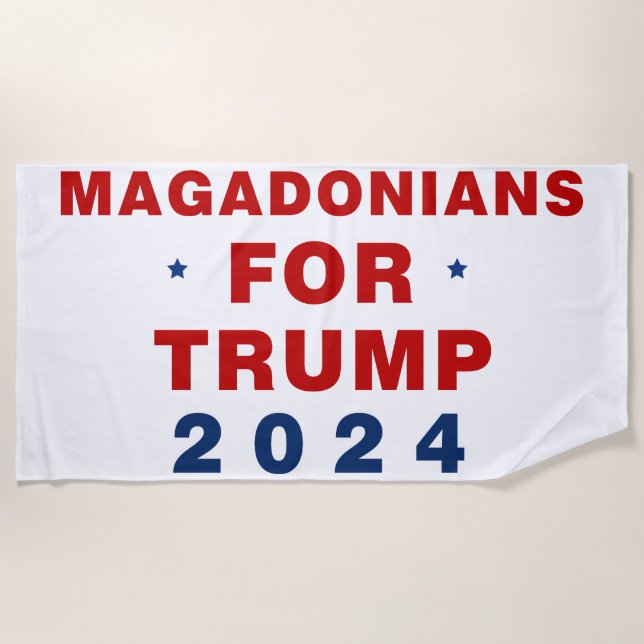 Toalha De Praia Magadonianos Para Trump 2024 Red Blue (Frente)