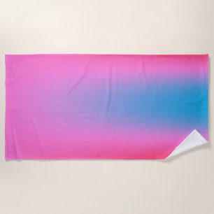 Toalha De Praia Magenta profunda rosa para vermelho e azul
