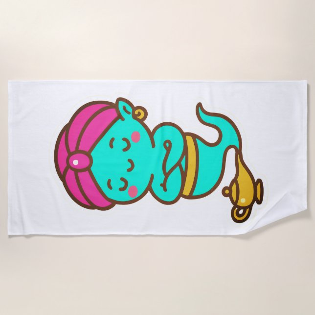 Toalha De Praia Magical Kawaii Djinn - Neon Spirit (Frente)