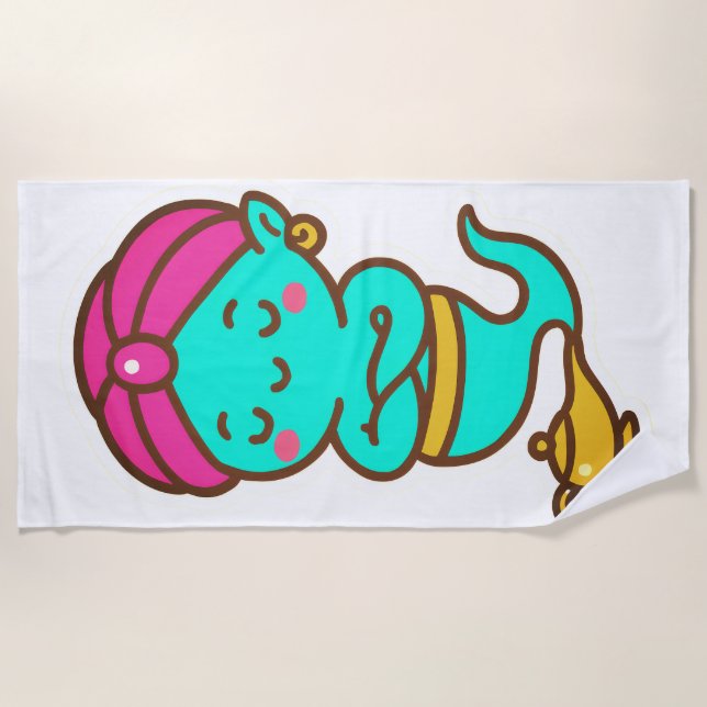 Toalha De Praia Magical Kawaii Djinn - Neon Spirit (Frente)