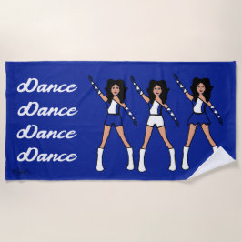 Toalha De Praia Maiorette/Dancer Beach Towel (Blue White)