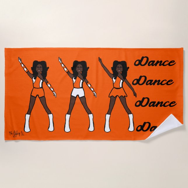 Toalha De Praia Maiorette/Dancer Beach Towel (White Laranja) (Frente)