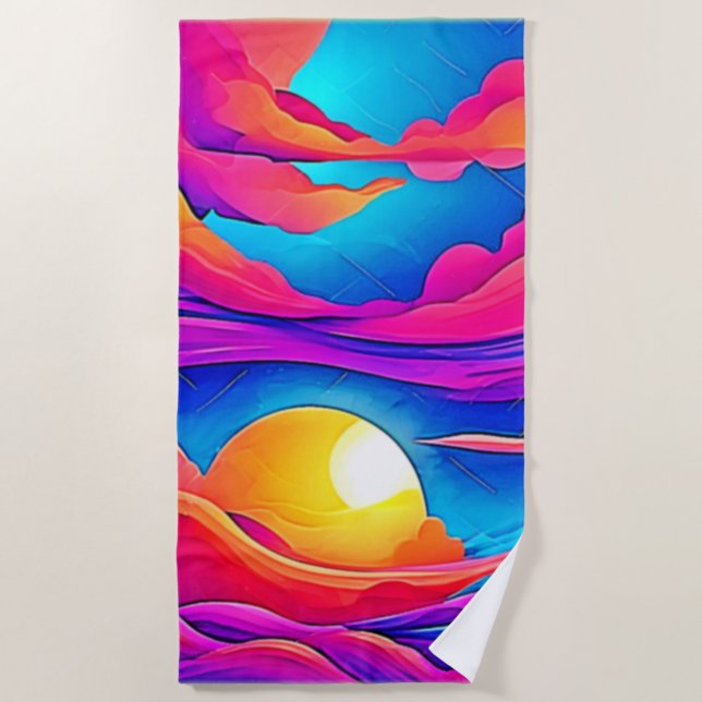 Toalha De Praia Majestade de A Sunset (Frente)