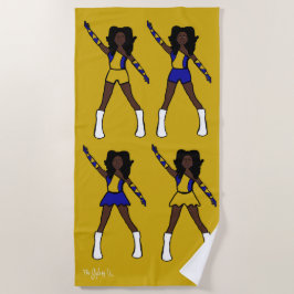 Toalha De Praia Majorette/Dancer Beach Towel (Blue Gold)