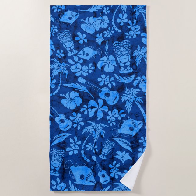 Toalha De Praia Makapuu Beach Batik Royal Blue (Frente)
