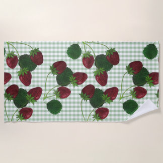 Toalha De Praia Malhação Gingham Strawberry