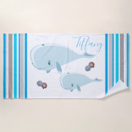 Toalha De Praia Mamãe e baleia-bebê