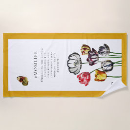 Toalha De Praia Mamãe Life Floral Butterfly