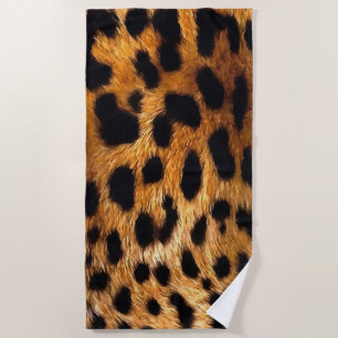 Toalha De Praia Manchas-leopardo Black Brown Wild Animal Fine Art