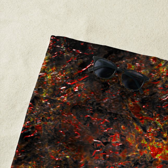 Toalha De Praia Manchas maciças e castanho esfolado num verde-ment (In Situ)