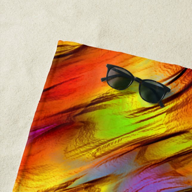 Toalha De Praia Manchas vermelhas e cromáticas amarelas, cores que (In Situ)