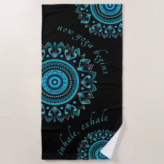 Toalha De Praia Mandala Blue Bold Modern Vibrante Mandala