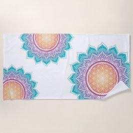 Toalha De Praia Mandala Flor da Vida Sol