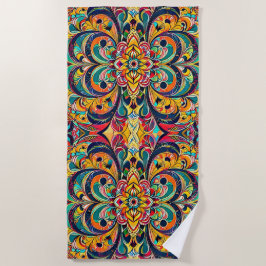 Toalha De Praia Mandala Sinfonia de Cores – Floral Psicodélico Ous