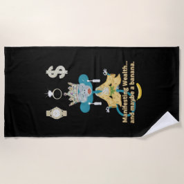 Toalha De Praia Manifesting Wealth Monkey zen art 