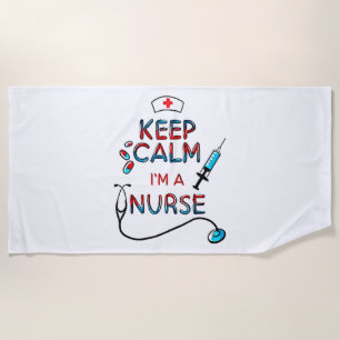 Toalha De Praia mantenha calma, enfermeira