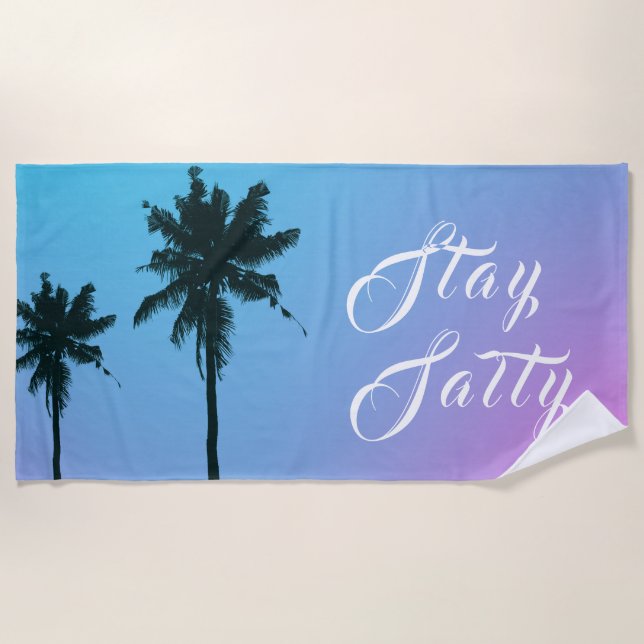 Toalha De Praia Mantenha Salty Palm Beach Towel (Frente)